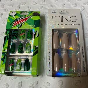 Icing Vegan Faux Nails 48 pieces Mt Dew 24